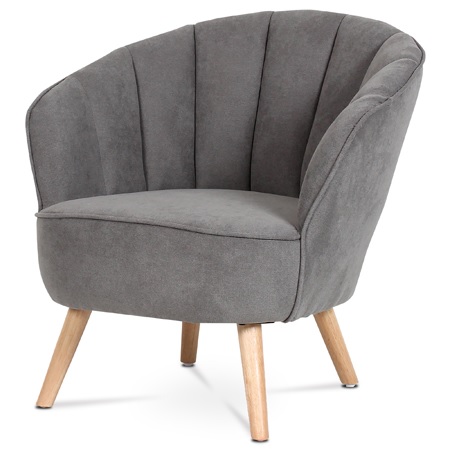 Křeslo potah světle šedá látka, dřevěné nohy - masiv kaučukovník AK-331 GREY2